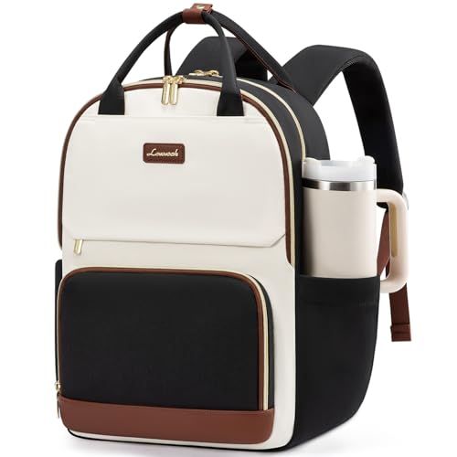 LOVEVOOK Backpack Black White Brown 18.4 inch - color: Black White Brown, size: 18.4 inch