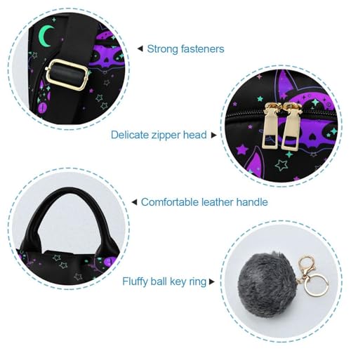 MNSRUU Women Backpack Purse Cat Skulls Backpack for Women Anti-theft Shoulder Bag Carry On Backpack Lightweight Rucksack Fashion Travel Ladies Bags - color: Cat 15