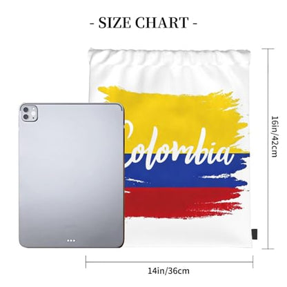 Colombia Flag Drawstring Bag Sport Gym Backpack Beach Travel Sack Draw String Yoga Bag For Men Women - color: Colombia Flag