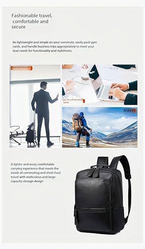Unisex PU leather laptop bag work business bag hiking backpack leisure day bag university schoolbag (Large,Brown 2) - color: Brown 2