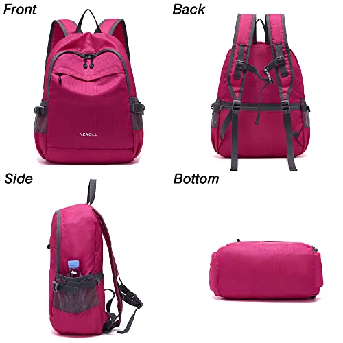 YZAOLL 20L Small Hiking Backpack Lightweight Day Packs, Packable Backpack for Women Men Travel Camping Vacation,Rose - color: A-20l-arose