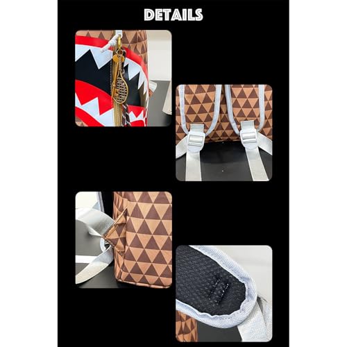 Large Capacity Laptop Backpack Water Resistant Durable Daily Carry Backpack Graphic Urban Streetwear Bookbag for Commuting (Brown) - color: Brown