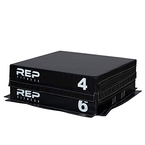 REP Fitness Stackable Soft Foam Plyo Box Set, Adjustable Plyometric Jump Box for Home Gym Workouts, Plyometric Jumping Platform for Exercise, Step Training, HIIT & CrossFit - style: 4" and 6"