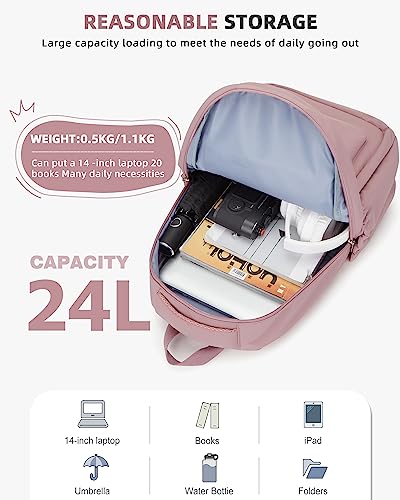 Lightweight School Backpack for Women Men, Laptop Travel Casual Daypack College Secondary School Bags Bookbag for Teenage Girls Boys, Pink - color: B1-pink