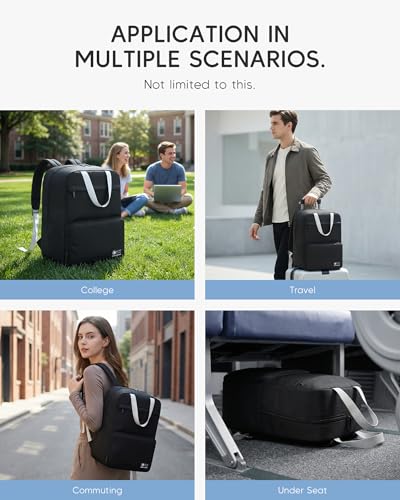 Lightweight Personal Item Bag 17x10x9 Ultralight 0.5lb Foldable Travel Backpack for Women Men College Casual Daypack - color: Black