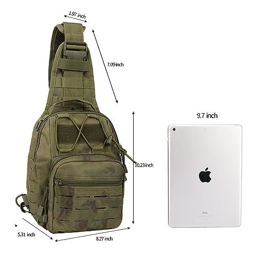 BOMTURN Tactical Backpack-1000D Waterproof Military Backpack/Laser-Cut/CCW Bags Sling Bag Tactical Satchel Shoulder Bag Men - color: Clmc