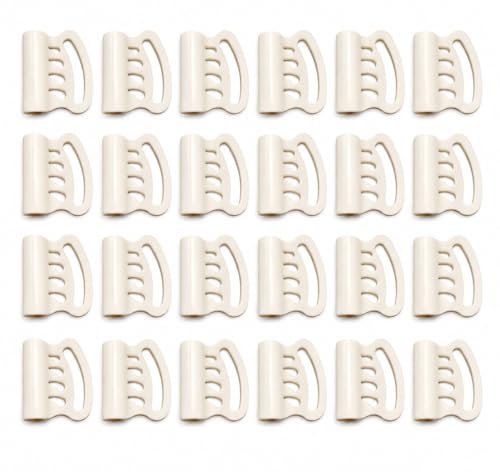 3/4 Inch Sternum Strap Sliders 24 Pack, Beige Backpack Chest Strap Adjusters, Sternum Strap Adjuster Buckles for 3/4" Webbing, Replacement Hardware for Hiking Bags, Packs & Outdoor Gear