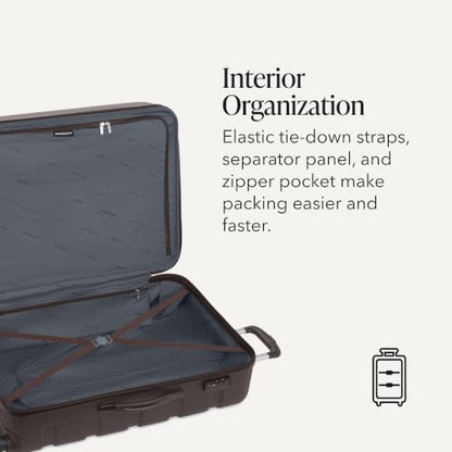 SwissGear 7366 Signature Hardside Expandable Luggage with Spinner Wheels and TSA Lock, Weekender Tote, Chocolate, 2-Piece Set (Weekender/27) - color: Chocolate, size: 2-Piece Set (Weekender/27")