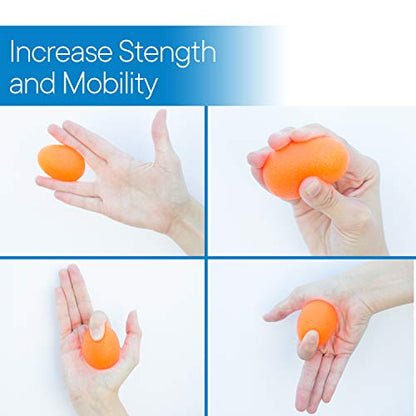 RMS 4-Pack Hand Exercise Balls - Physical & Occupational Therapy Kit for Strengthening Grip & Reducing Stiffness - Arthritis Pain Relief Exerciser for Rehabilitation, Fidget, Stress Relief