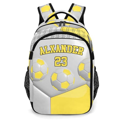 Sport Ball Athlete Player Soccer Yellow Primary Elementary School Bags Middle School Book Bags Dinosaur Bookbags for Preschool Child Grandson - color: Yellow