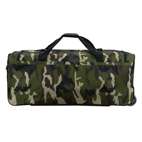 Rockland Rolling Duffel Bag, Black, 22" - color: CAMO, size: 22"