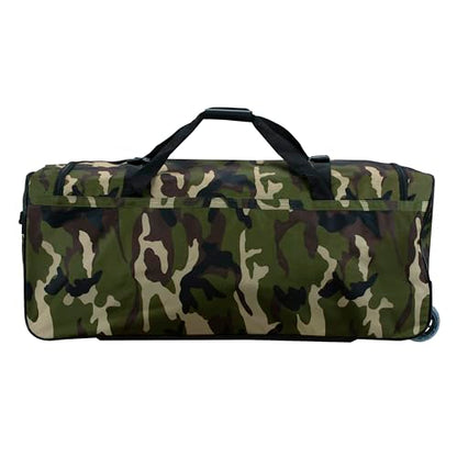 Rockland Rolling Duffel Bag, Black, 22" - color: CAMO, size: 22"
