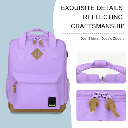 Goloni Small Carry On Travel Backpack with USB Charging Port, Lightweight Water Resistant Mini Carry-on Backpack for Men Women, Compact Personal Everyday Backpack,Purple - color: Purple