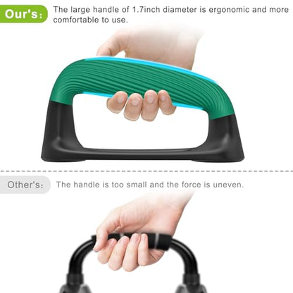 Kipika Push Up Bars, Pushup Stands With Thickened Soft Plastic Handle, Stable and Non-Slip Base, Pushup Handles Perfect for Floor Strength Training - color: E: Black & Green