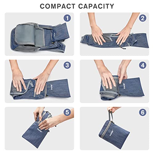 G4Free 10L/15L Hiking Backpack Lightweight Packable Hiking Daypack Small Travel Outdoor Foldable Shoulder Bag - color: Dark Blue, size: 20L