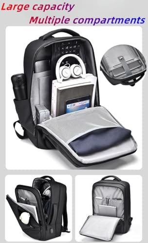 17/15.6" Business laptop backpack, PU Travel backpack,carry on backpack, Expandable laptop backpack Women Men,college backpack (02#updated, Black) - color: 02#black, style: 02#updated