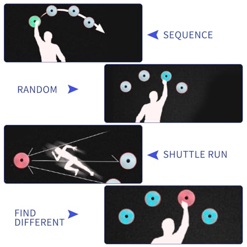 4Pcs/Pk Agile Reaction Training Lamp Set, Reaction Training Light Speed Agile Reaction Light Sports Equipment Quick Reaction Lights Enhancing Speed and Agility Tools