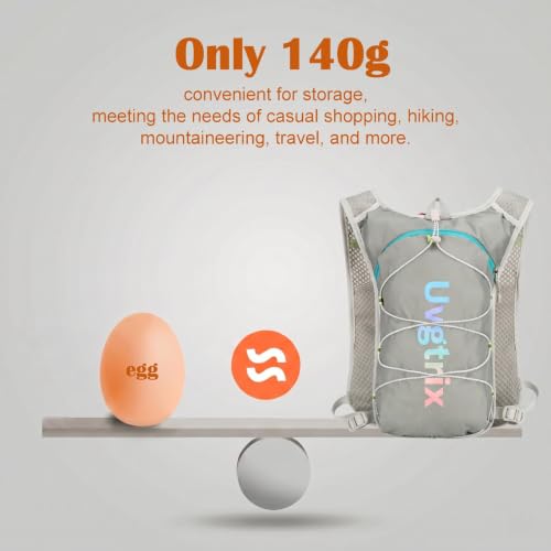 Hydration Vest Backpack with 2L Water Bladder, Lightweight Breathable Run Pack for Cycling Hiking Climbing Running - color: Grey