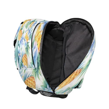 Backpacks for Men and Women Waterproof Laptop Bookbag with Chest Strap Gift Men & Women Sliced Pineapple and Flowers Watercolor - color: Multicolor12