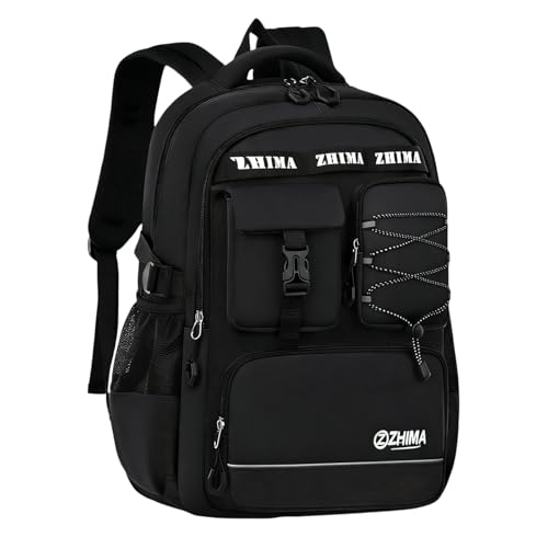 Stylish Lightweight Minimalist Backpack with Sporty Style, Durable Spacious Daypack for New Term Gift (black) - color: Black