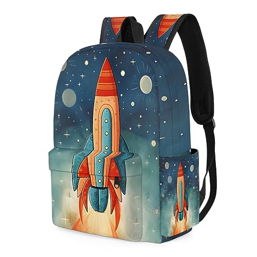 Space Rocket Kids Backpack for Boys Girls Galaxy Planet Preschool Toddler Backpack Kindergarten Nursery Bookbag Travel Children Lightweight School Bag - color: Rocket