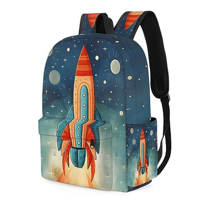 Space Rocket Kids Backpack for Boys Girls Galaxy Planet Preschool Toddler Backpack Kindergarten Nursery Bookbag Travel Children Lightweight School Bag - color: Rocket
