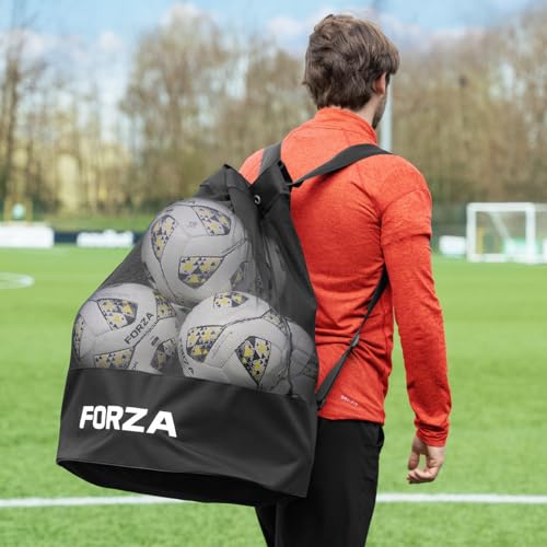 FORZA Mesh Ball Backpack | Carry & Store up to 12 Size 5 Soccer Balls with Ease - Ideal for Coaches, PE Teachers, and Players