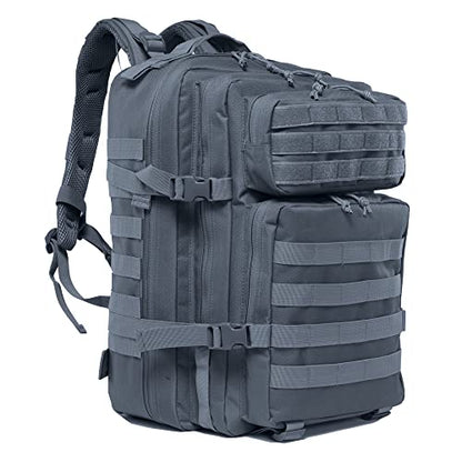 45L Military Tactical Backpack Hiking Backpacks Tactical Gear Camo Back Pack Army Molle Bag Rucksack Fitness Daypack - color: Grey