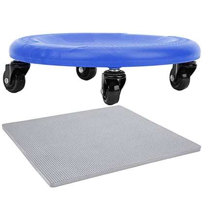 4 Wheel Abdominal Exerciser with Slide Disc, Multi - Directional Core Workout Equipment for Home Gym, Quiet PVC Wheels and Ergonomic Grip for Full - Body Toning