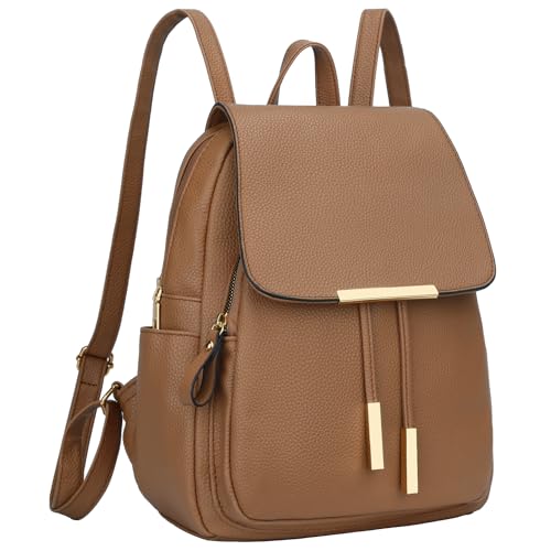 KKXIU Trendy Leather Backpack Purse for Women and Ladies Shoulder Travel Daypacks Bags (A-Brown) - color: A-brown, style: Backpack