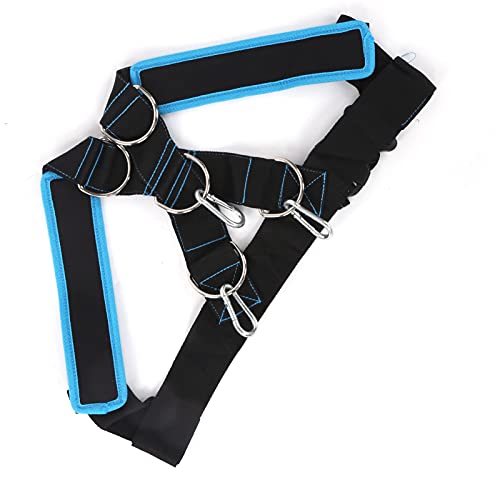HERCHR Weight Bearing Shoulder Strap, Resistance Strength Training Shoulder Bands Pulling Sled Harness Vest Bands with Pulling Strap for Football Workout - color: black blue