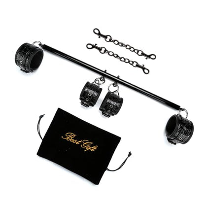 2026 Upgraded Heavy Duty Expandable Spreader Bar – Adjustable PU Straps for Pilates, Yoga - style: Black+BlackStar