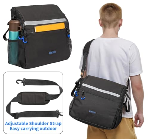 ZHCHG Wheelchair Bags, Wheelchair Backpack with Cup Holder, Wheelchair Bags to Hang on Back, Electric Wheel Chair Accessories, Large Storage Bag for Walker Rollator - style: Black
