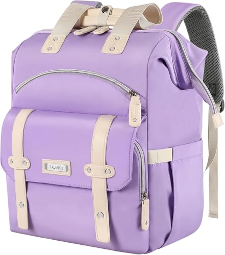 FALANKO Laptop Backpack for Women, Anti Theft Backpacks RFID Anti Theft Water Resistant,Wide Top Open Work Teacher College Travel Computer Bag for Woman Fits 15.6 Inch Purple - color: Purple, size: 15.6 Inch