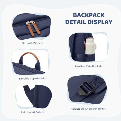 Hiking Travel Backpack for Women Casual Business Weekender Multilayer Laptop Bag,16 Inch,Navy blue - color: A-navy Blue, size: 16 Inch