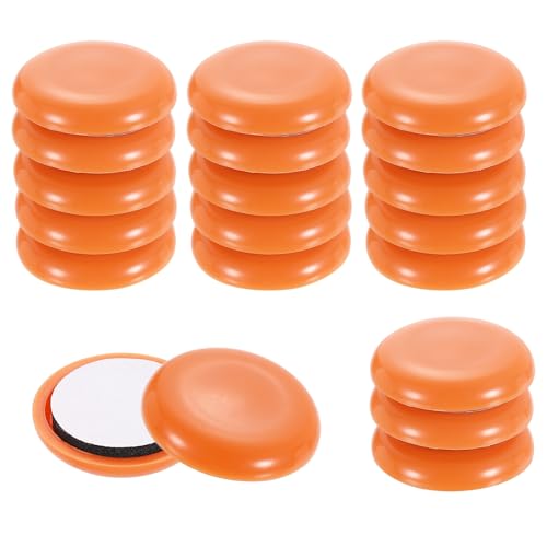 uxcell 20Pcs Furniture Sliders, 1-1/8 Inch Round Self-Adhesive Carpet Furniture Moving Pads Gliders Floor Protectors for Carpeted Tile Vinyl Hardwood Floors, Orange - size: 1-1/8 Inch