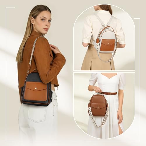 Small Backpack Purse for Women PU Leather Mini Backpack, Black - color: Black
