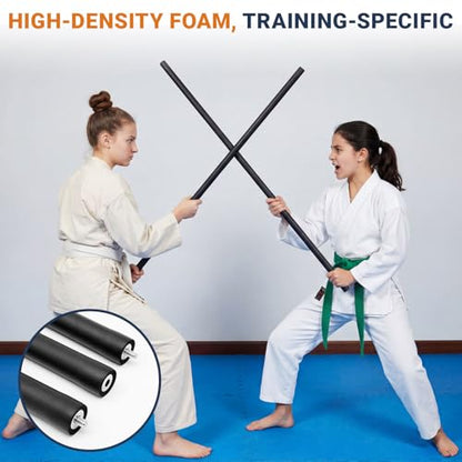 Silipull 4ft & 6ft Collapsible Foam-padded Bo Staff, Safe Martial Arts Training & Practice Stick for Beginners, Escrima & Yoga, Portable with Carry Bag