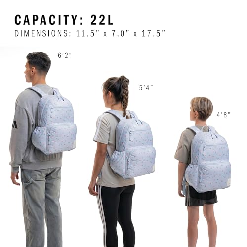 adidas Lineage Backpack for Laptop, School and Travel, 22L, Ditsy Floral Crystal Sky, OSFA - color: Ditsy Floral Crystal Sky