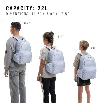 adidas Lineage Backpack for Laptop, School and Travel, 22L, Ditsy Floral Crystal Sky, OSFA - color: Ditsy Floral Crystal Sky