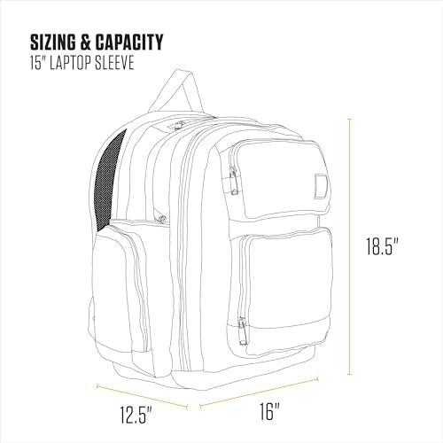 Carhartt 35L Triple-Compartment Backpack, Durable Pack with Laptop Sleeve and Duravax Abrasion Resistant Base, Black - color: Black