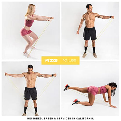 NonZero Gravity 100% Latex-Free Organic Rubber Power Resistance Bands | Compact Durable Hypoallergenic Bands for Strength Training & Workouts | 11 Levels (10 to 140 Lbs) - color: 1. Yellow-10 lb