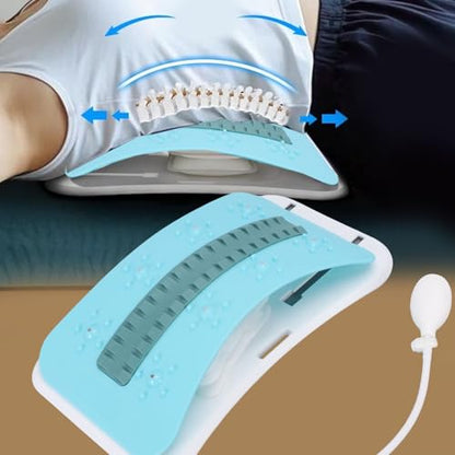 banapoy Back Stretcher for Lower Back Pain Relief, Pneumatic Adjustable Arch Lumbar Support with Manual Air Pump, Back Cracking Device, Ergonomic Spine Decompression Board