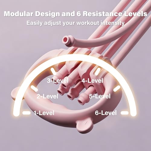 Figure 8 Resistance Bands, 6 Adjustable Elastic Fitness Bands, Suitable for Abdominal, Back, Shoulders, and Chest Workouts - color: Pink