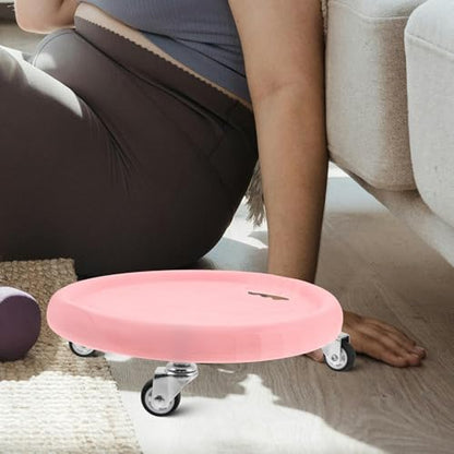 Ab Roller Wheel with Silent Smooth Rolling Core Muscle Trainer and Pink Exercise Discs for Abdominal Workout at Home, Fitness Floor Sliders for Men and Women
