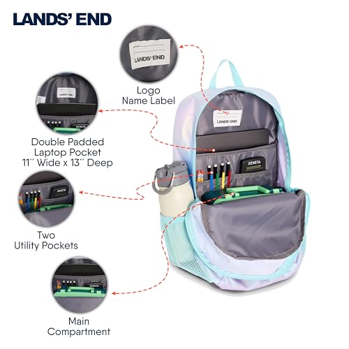 Lands' End Unisex Kids Medium ClassMate Lightweight Durable Elementary School Backpack, Pastel Lilac - color: Pastel Lilac