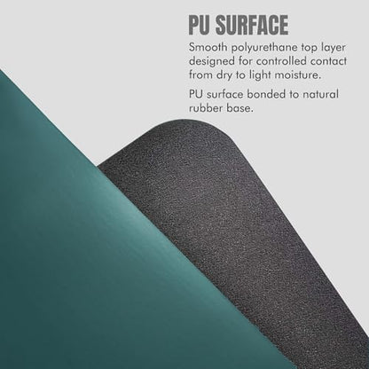 ORW Non Slip Hot Yoga Mat with Carrying Strap - Grip Surface & Natural Rubber Base, REACH Tested, Home & Studio Practice - color: Blackish Green PU Rubber Mat 72x24
