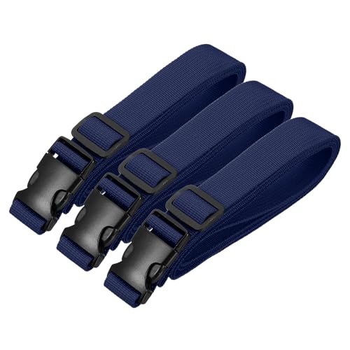 PATIKIL Utility Straps with Quick Release Buckle, (1 Inch x 6 Feet, Dark Blue) (3 Pcs) Adjustable Luggage Polyester Straps Backpack Webbing, Suit for Sleeping Bag/Camping/Hiking - color: Dark Blue, size: 1 Inch x 6 Feet