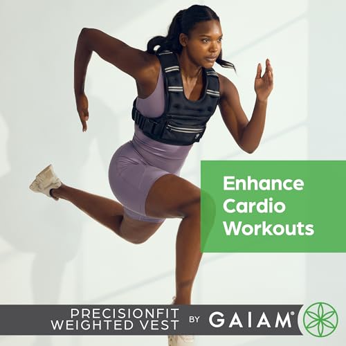 Gaiam Weighted Vest for Women and Men, Adjustable Weighted Workout Vest for Walking, Running, Strength Training - size: PrecisionFit