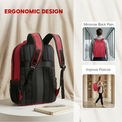 SAKOS Turbo 15.6 inch Laptop Backpack, Professional Travel Backpack Carry on Flight - TSA Approved, Water Repellent Luggage Backpack for Men & Women, College Backpack with Laptop Compartment - Red - color: 4. Turbo - Red